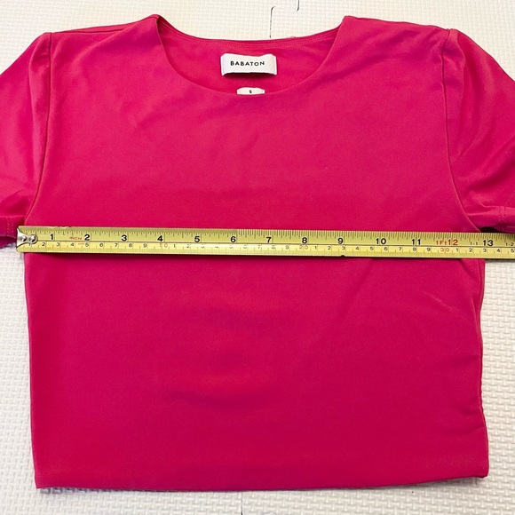 Babaton Contour Crew Cropped T Shirt Hot Pink Size S - Picture 7 of 9